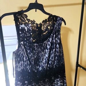 Size 8 black and champagne lace dress